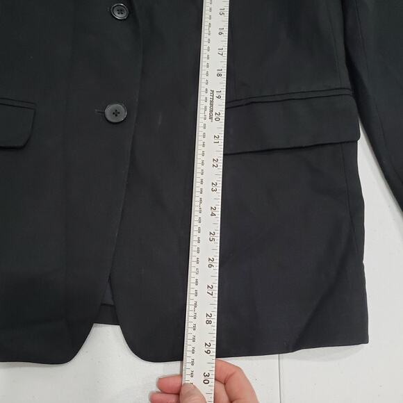 Everlane Blazer Womens 6 Black Wool Blend Stretch 2 Button Suit Jacket Lined - Picture 4 of 10